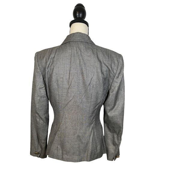 Vintage Women’s Christian Dior 80s 90s Gray Double Breasted Blazer Size 10 - Picture 3 of 5